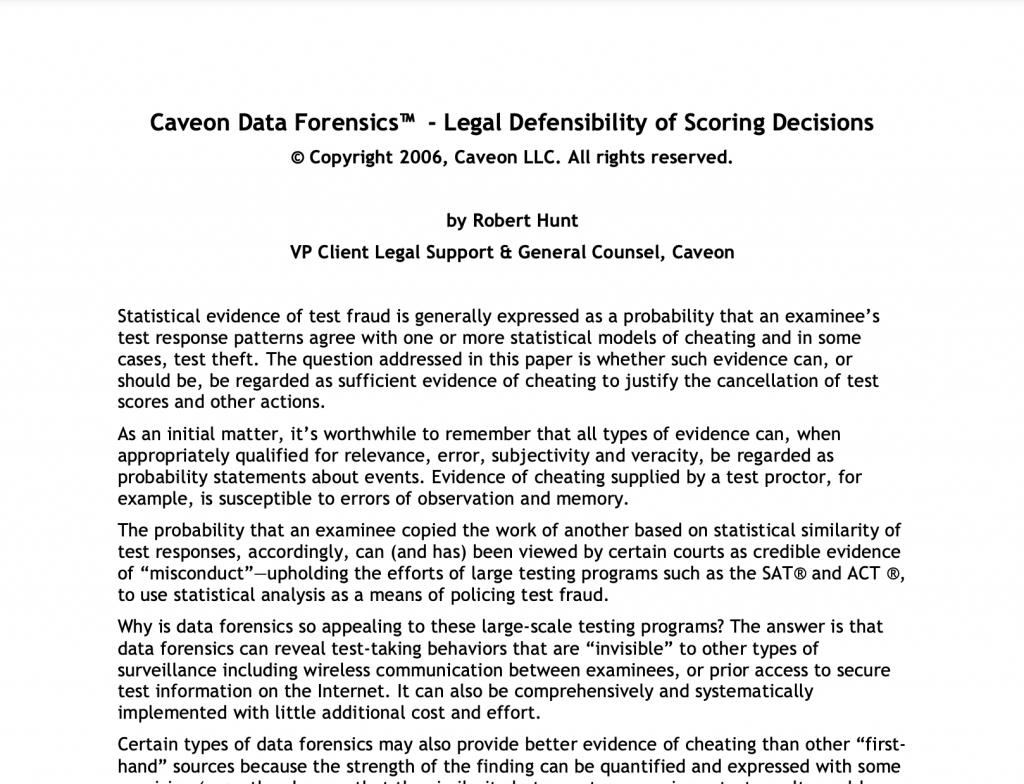 Legal Defensibility of Scoring Decisions​: White Paper